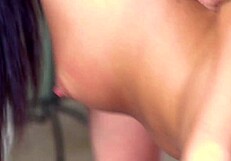 her kink grabs his cock first. then she licks deepthroats rides cowgirl to cum on tits