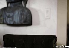 Beautiful glam teen drilled hard in taboo family threeway!