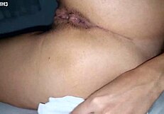 We're both soaked after that steamy bedroom romp with my cute girlfriend