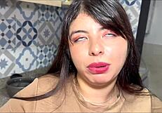 jenny sweet busty secretary kitchen uniform strips pussy fucked hard first time