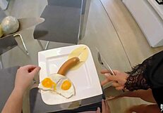 StepMom's Morning Ass And Mouth Before Breakfast Creampie