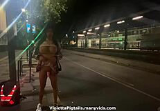 La Princesa Del Anal Violetta's Big Tits Tranny Gaping Miniskirt Outdoor Monster Cock