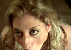Milf sucks husband cock to messy climax