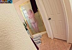 Stepson Watches Curvy Stepmom Shower Gets Lucky Doggystyle Creampie