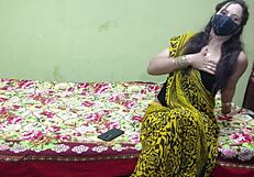 damn pakistani aunty calls her guy to stuff that ass with hindi moans