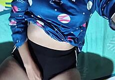 Colombian couple's homemade hotel room creampie with big tits bouncing