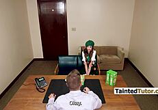 scout and her stepmom get dominated rough on the desk by horny teacher