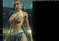 Sporty Teens Flash Big Tits Topless in Action