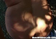 Redhead Cougar Slag Fucks Young Stud on Train Tracks