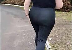 walking with stepmom no panties flashing huge tits