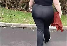 walking with stepmom no panties flashing huge tits