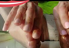 oily legs tease foot massage sans skirt panties candle wax dripping wet??