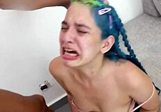 Tall Tourist Face Fucks Latina Slut with Big Cock