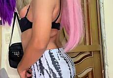 hot transexual with tasty tits gets pounded hard