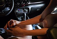 oh man sister-in-law jumps in car yanks off my condom fast