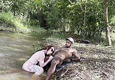 you watching her get fucked raw outdoors by stranger pumping fist?