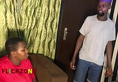 Chubby ebony neighbor's huge ass bounces in oiled sports sex