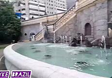 meeting nicole romanoff in sao paulo square leads her home for full anal sex in sheer lingerie with big cock