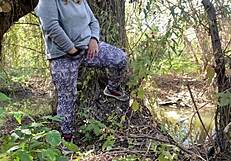 hey dirty bbw stepmom with hairy wet pussy why finger yourself outdoors when i watch?