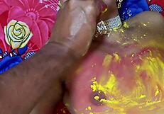 desi bhabhi spreads legs for devar cock during colorful holi bedroom sex