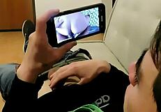 i was jerkin off and stepmom catches me, slams anal deep by window for neighbors