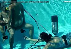 Candy And Lizzy Ride Mike's Cock Underwater