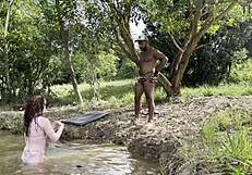you watching her get fucked raw outdoors by stranger pumping fist?