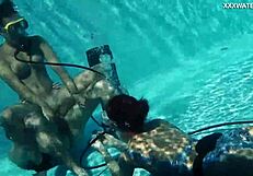 Candy And Lizzy Ride Mike's Cock Underwater