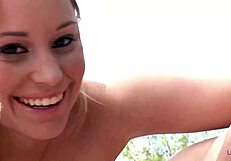 Brunette lesbian ravages blonde's double dildo fantasy roughly