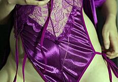 i fuckd hot indian in sexy purple satin lingerie creampie