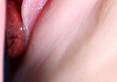 her shaved pussy lubed up tight for double toy penetration