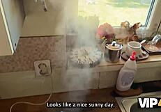 tattooed blonde greta foss fucks old hunter outdoors for cuckold thrill