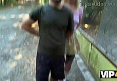 tattooed blonde greta foss fucks old hunter outdoors for cuckold thrill