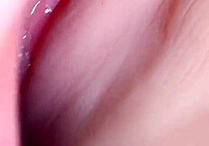 her shaved pussy lubed up tight for double toy penetration