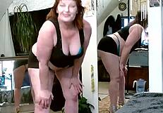 Thick Curvy Redhead Dawn in Miniskirt Bra Teases Big Natural Tits Dirty Talk