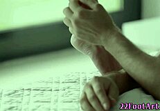 damn this hot brunette footjob has me exploding quick