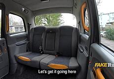 british girl's desperate taxi payment fuck backseat