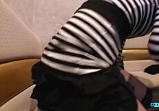 Who knew this cute brunette with hairy pussy would ride cowgirl fingering toys before creampie dessert pounding!