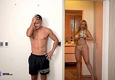 Stepmom Monique Fuentes sucks Max Betancur huge cock hush secret