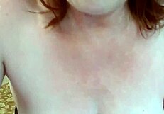 Thick Curvy Redhead Dawn in Miniskirt Bra Teases Big Natural Tits Dirty Talk