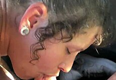 Street Hooker Deepthroats Cock in Car Then Spits Massive Cum Load