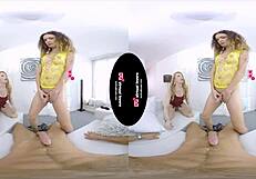 Guy Pays Two Big-Tit Shemales in Lingerie for POV Threesome Fuck!