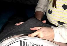 a stranger at the party grabs my cock for fat wife sloppy blowjob closeup