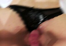 where do massive cum loads drip next on pantyhose heels tits ass or belly?