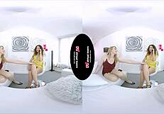 Guy Pays Two Big-Tit Shemales in Lingerie for POV Threesome Fuck!