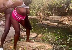 ohh man, perfect boobs on this village babe gettin fucked rough by the stream wait no country stream