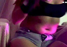 Goth Emo Cameltoe Masturbation Tease with Controller