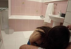dirty college babe slurps my old hairy cock deep