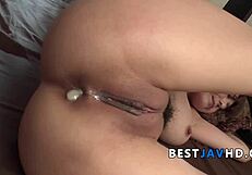 Akari Asagiri's Massive Hooters Lead Wild 3some Anal Toy Fucking Uncensored