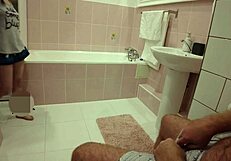 dirty college babe slurps my old hairy cock deep
